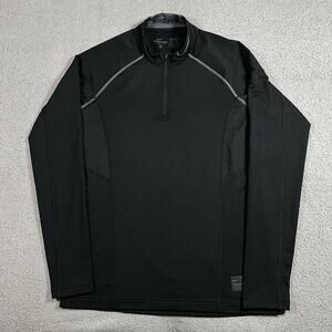 Nike Pro Combat 1/4 Zip Pullover Mens M Black Long Sleeve Fitted Compression